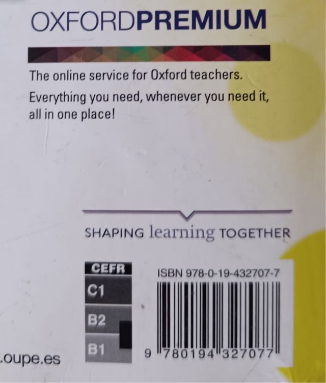 Libro de inglés y cuadernillo. 2 de bachiller