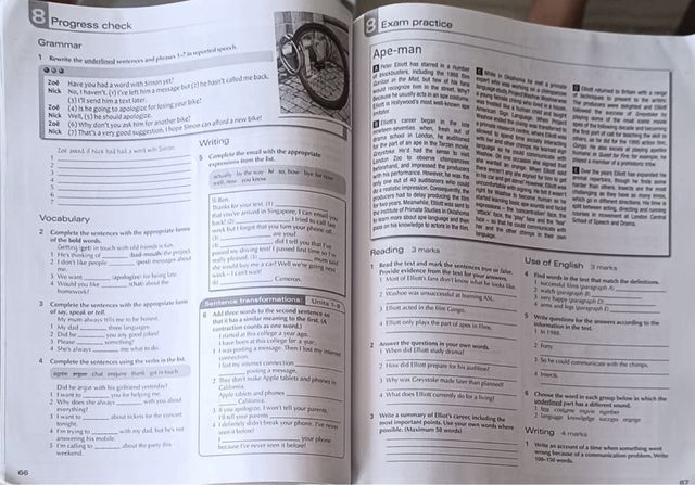 Libro de inglés y cuadernillo. 2 de bachiller