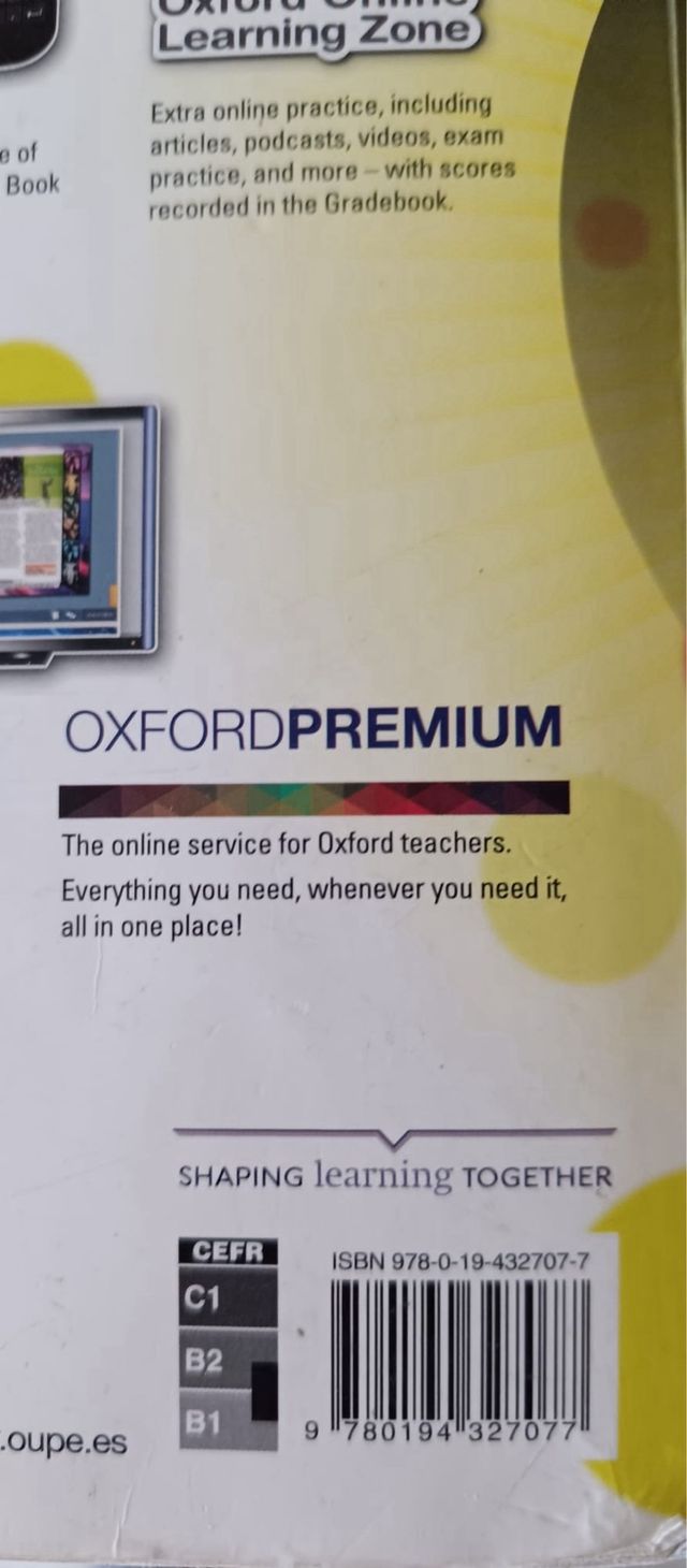 Libro de inglés y cuadernillo. 2 de bachiller