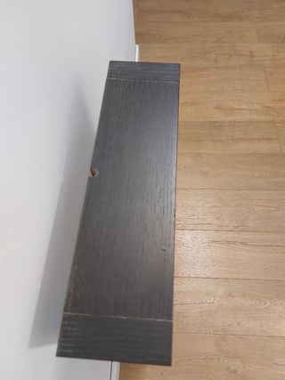 Estanteria espejo marrón con balda de cristal