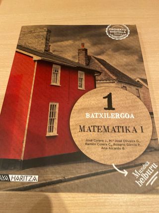 Matematicas I Bachillerato ANAYA en euskera