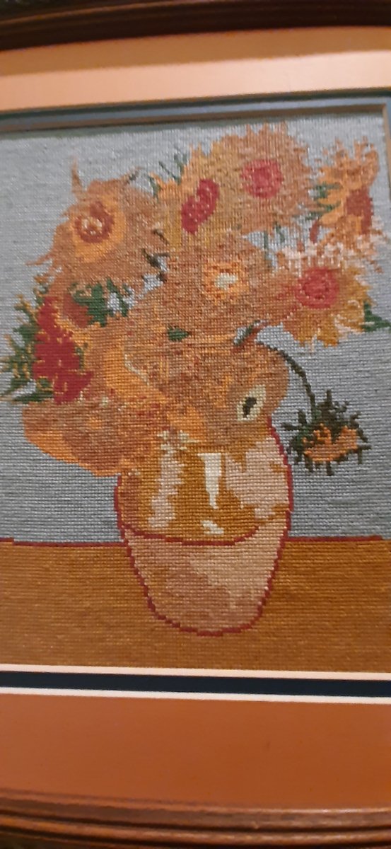 Cuadro de punto de cruz hecho a mano