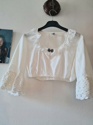 Maglietta top in pizzo cotone