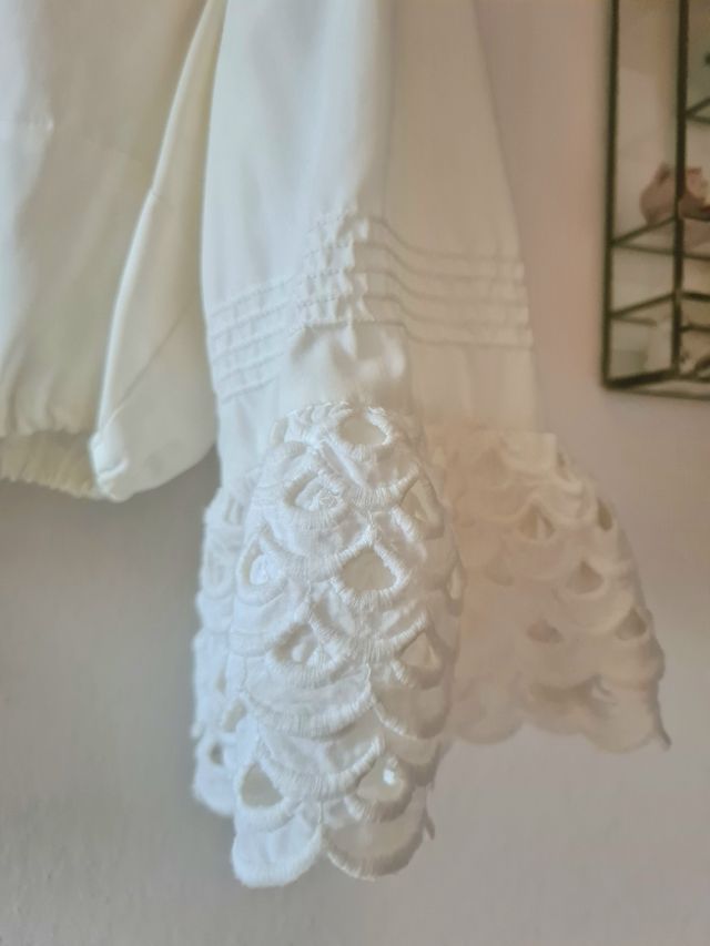 Maglietta top in pizzo cotone