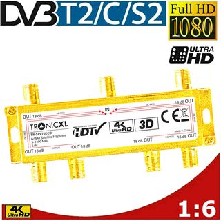 TV divisor splitter antena, 6 salidas, + Descuento