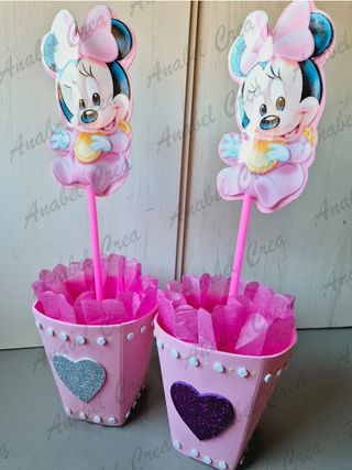 Centros de mesa dulcero de Minnie 