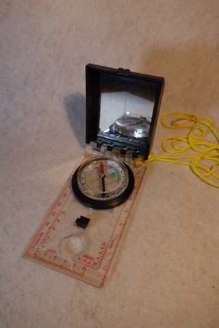 Brújula de aumento portátil, mapa de navegación,