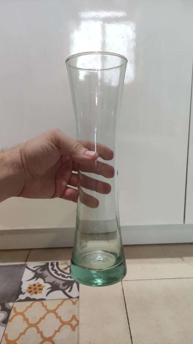 Florero de cristal 30x8cm