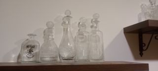 Lotto di 5bottiglie di cristallo antiche