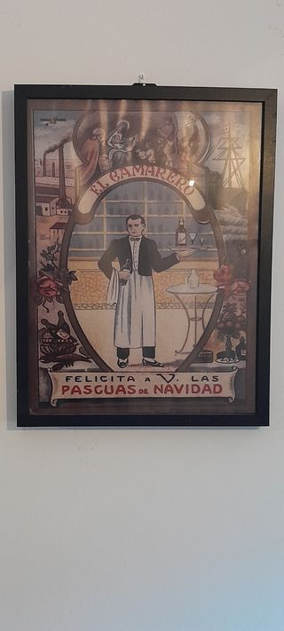 Cuadro con lámina de anuncio El Camarero