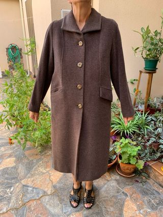 Abrigo largo mujer marron
