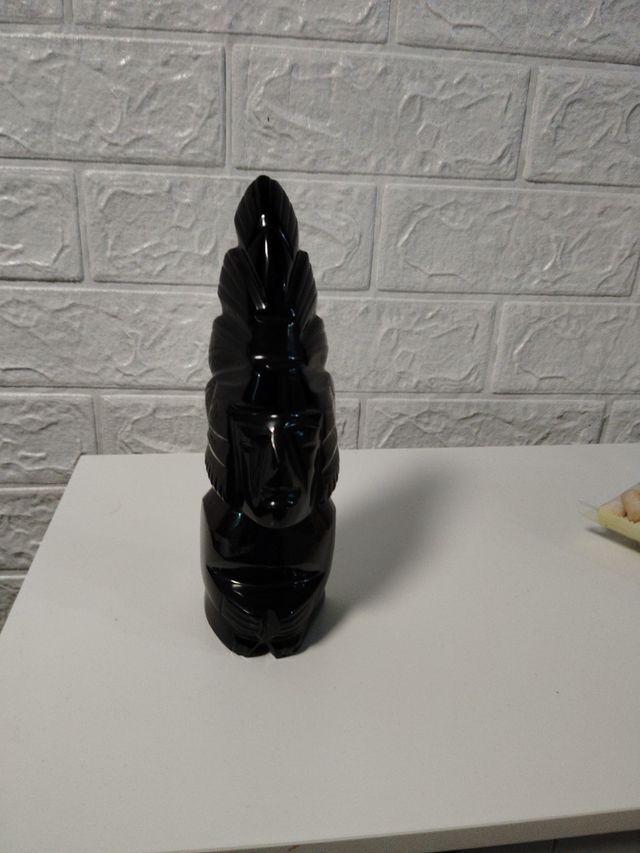 Figura ídolo azteca obsidiana negra