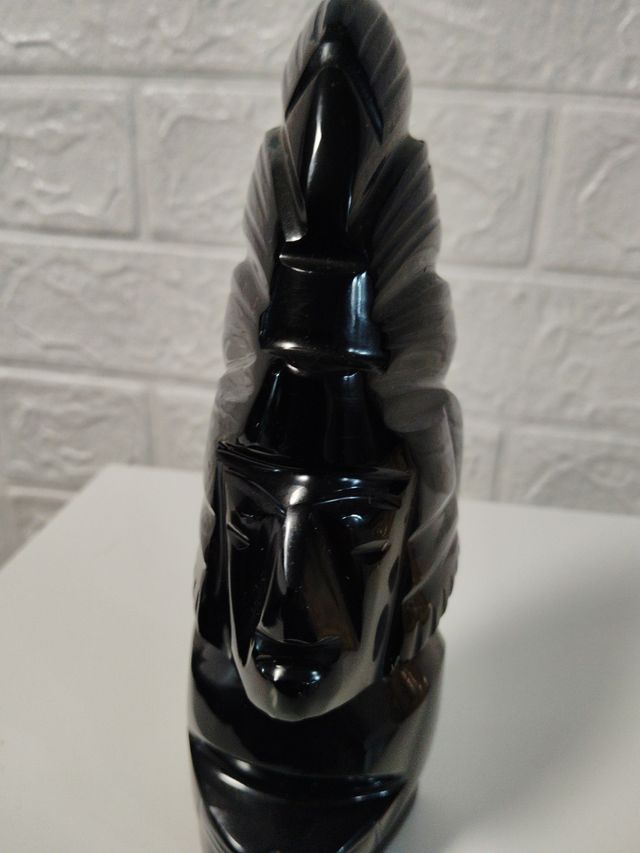 Figura ídolo azteca obsidiana negra