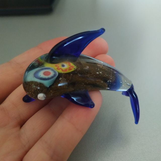 Delfino vetro blu mare
