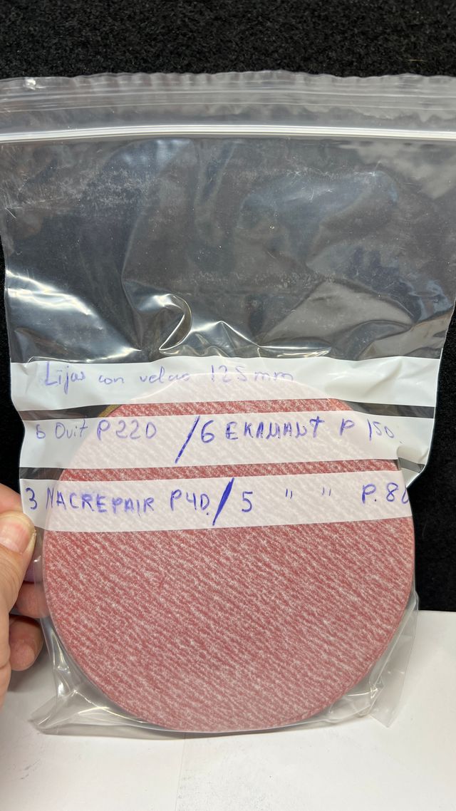 discos de lija P40-80-150-220 velcro para 125mm