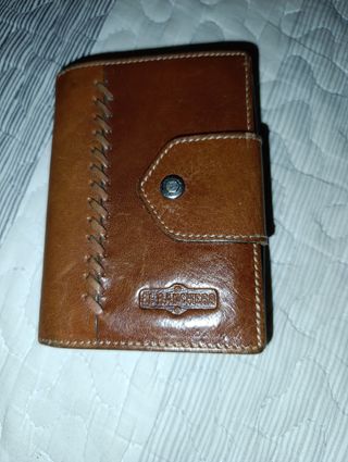 Billetero, monedero de piel marron