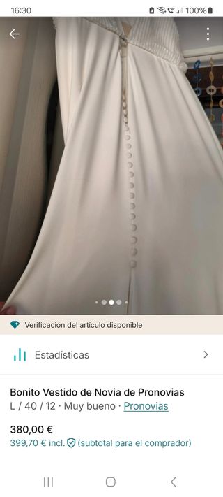Vestido de novia de pronovias 