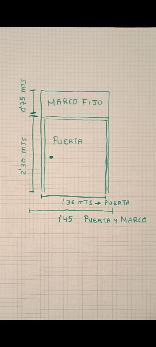 Puerta grande 3,05 mts marco fijo/puerta