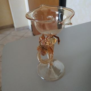 Bicchiere vetro soffiato anni 60