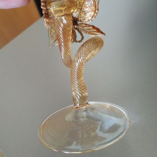 Bicchiere vetro soffiato anni 60