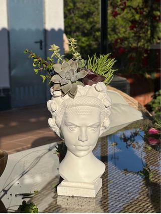 Maceta gorgona medusa/ escultura antigua