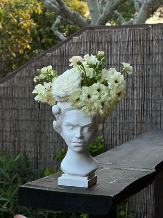 Maceta gorgona medusa/ escultura antigua