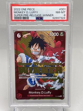 MONKEY D LUFFY SUPER PRERELEASE WINNER PSA 8