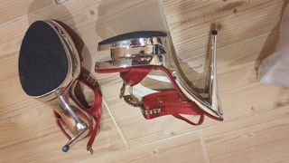 Sandalia roja tacon plataforma t 38 sin