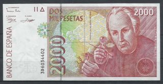 BILLETE 2000 PESETAS DEL 1992, CELESTINO MUTIS