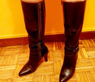 Botas altas piel marron