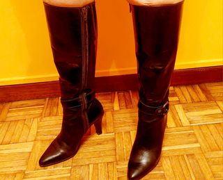 Botas altas piel marron