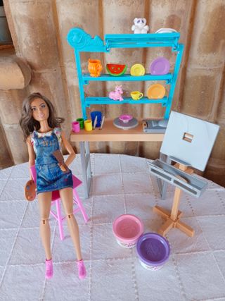 Barbie artista muñeca + estudio art