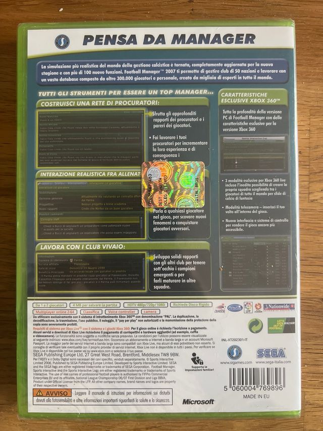 Football Manager 2007 Xbox 360 precintado nuevo