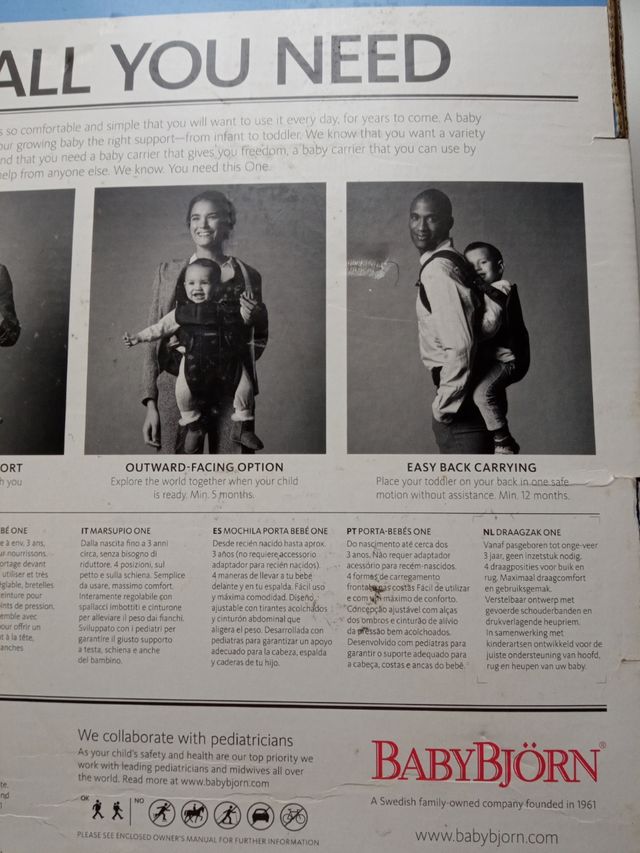 Mochila babybjorn 0-3 años