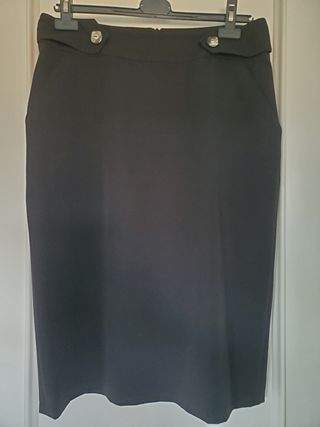 Falda de tubo midi con bolsillos