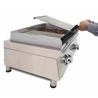 Parrilla vasca a gas 70 cm con piedra volcánica