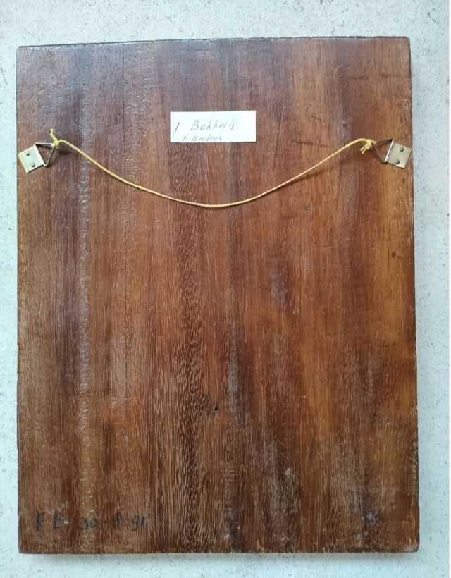 Formella in legno intagliato " il panett