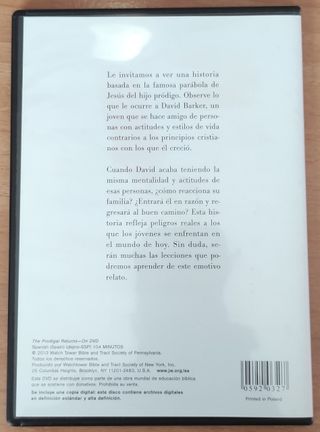 DVD PELÍCULA EL REGRESO DEL HIJO PRÓDIGO