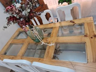 Mesa comedor y 6 sillas madera maciza