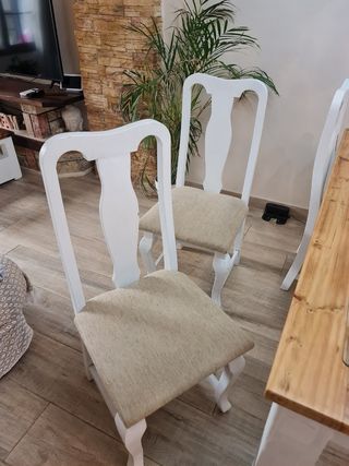 Mesa comedor y 6 sillas madera maciza