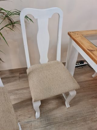 Mesa comedor y 6 sillas madera maciza