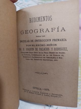 Rudimentos de Geografía - J. de Palacios, 1879