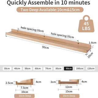 Estante flotante de roble 90*10cm