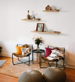 Estante flotante de roble 90*10cm