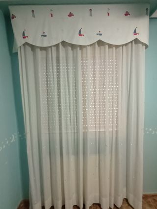 Conjunto cortinas+edredón