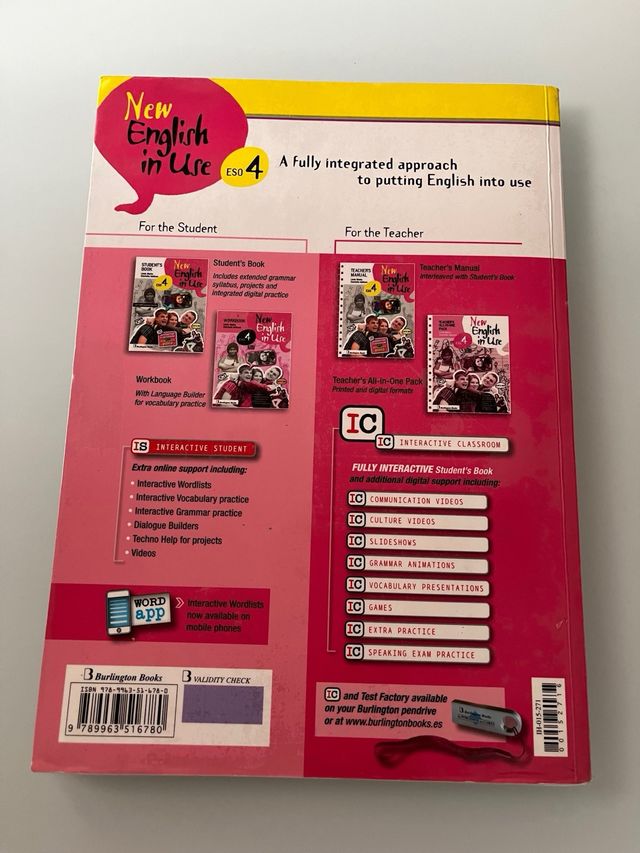Libro texto ingles New English in Use 4 ESO