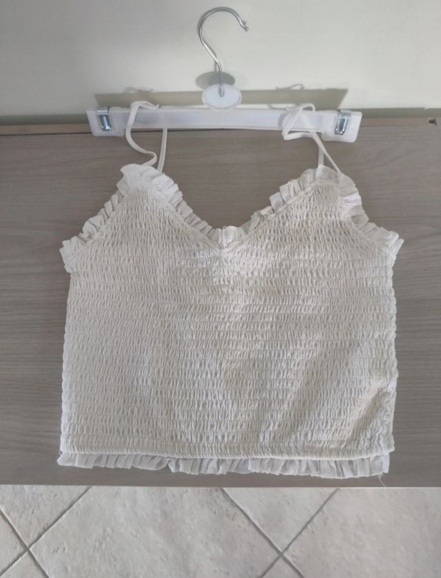 top a bretelle bianco di Candida