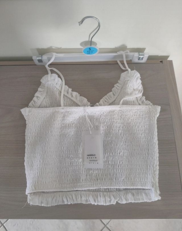 top a bretelle bianco di Candida