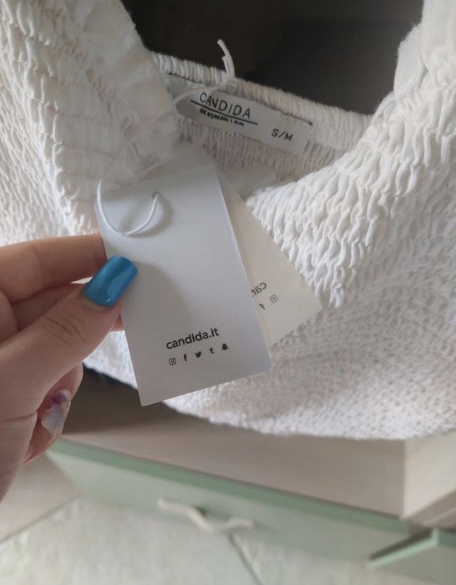 top a bretelle bianco di Candida
