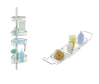 PACK mDesign Estantería Ducha+WENKO Puente bañera